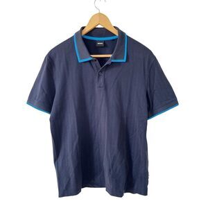 Hugo Boss Navy Blue Trim Short Sleeve Polo Golf‎ Shirt
